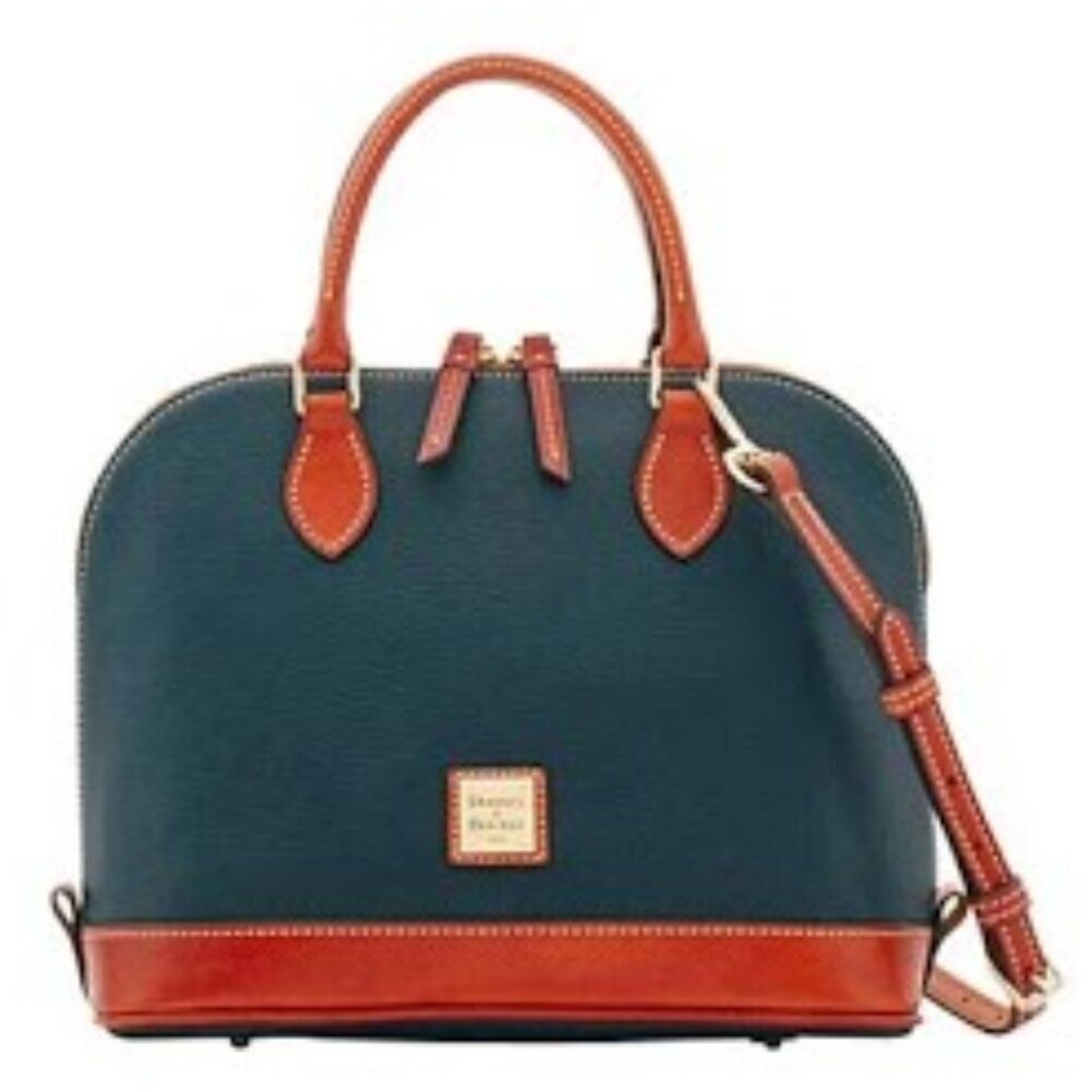 Dooney & Bourke Pebble Grain Leather Zip‎ Zip Satchel Green